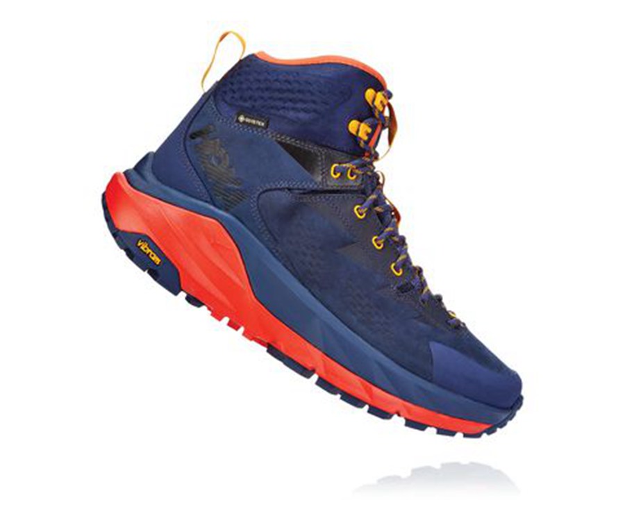 Hoka Australia One One Kaha GORE-TEX - Mens Hiking Boots Blue/Red - HGNPK-0715